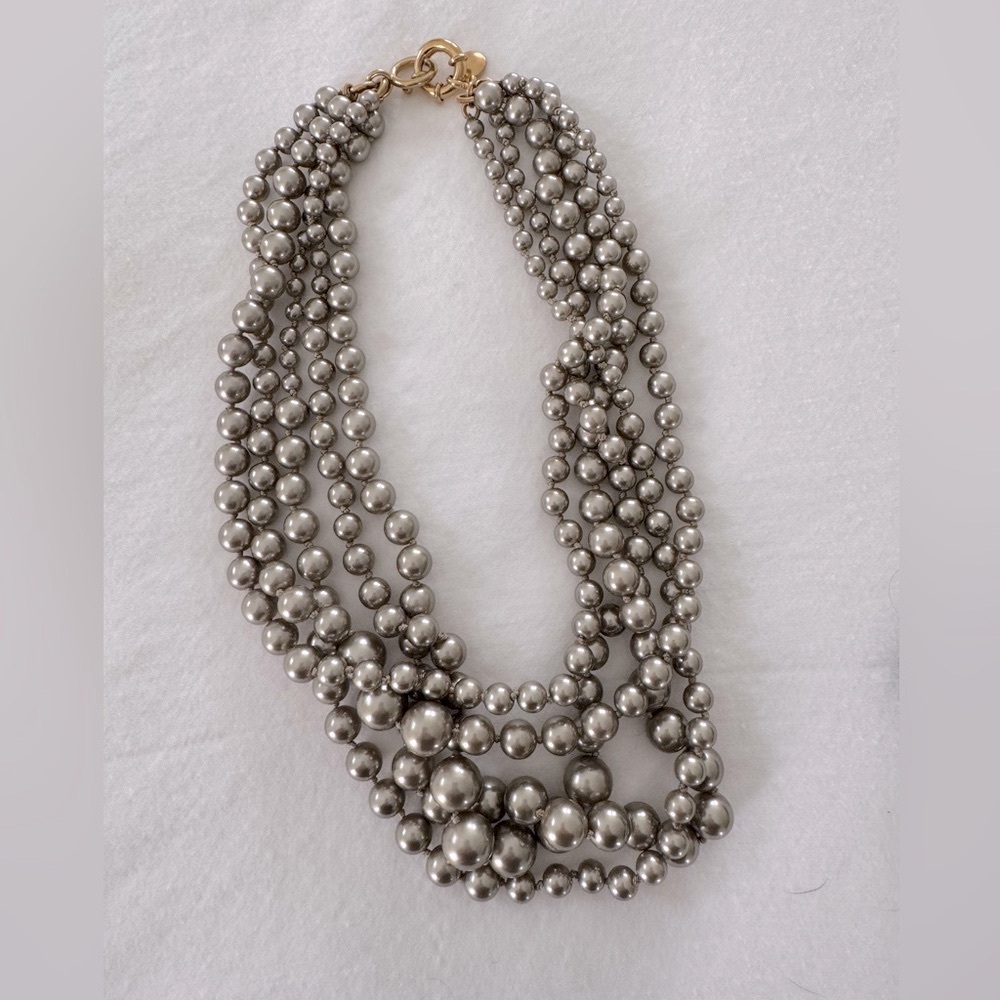 J. Crew grey pearl Multi-Strand Necklace